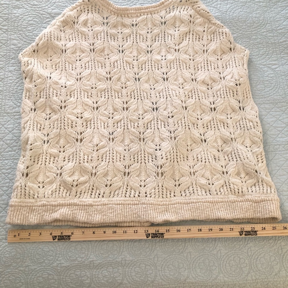Free People Lili ivory sleeveless cardigan sweater vest cape. Medium - Picture 12 of 12